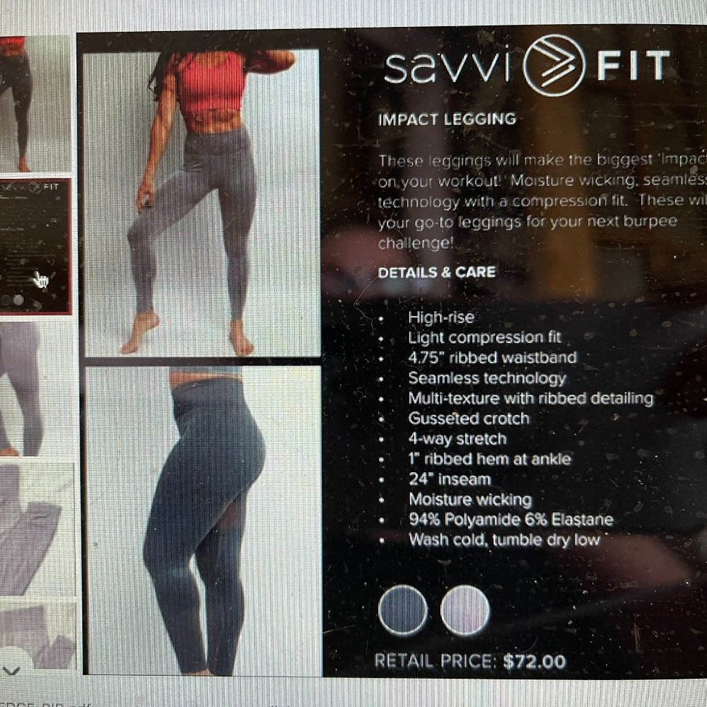 Savvi Fit Impact Leggings (similar to Lululemon)